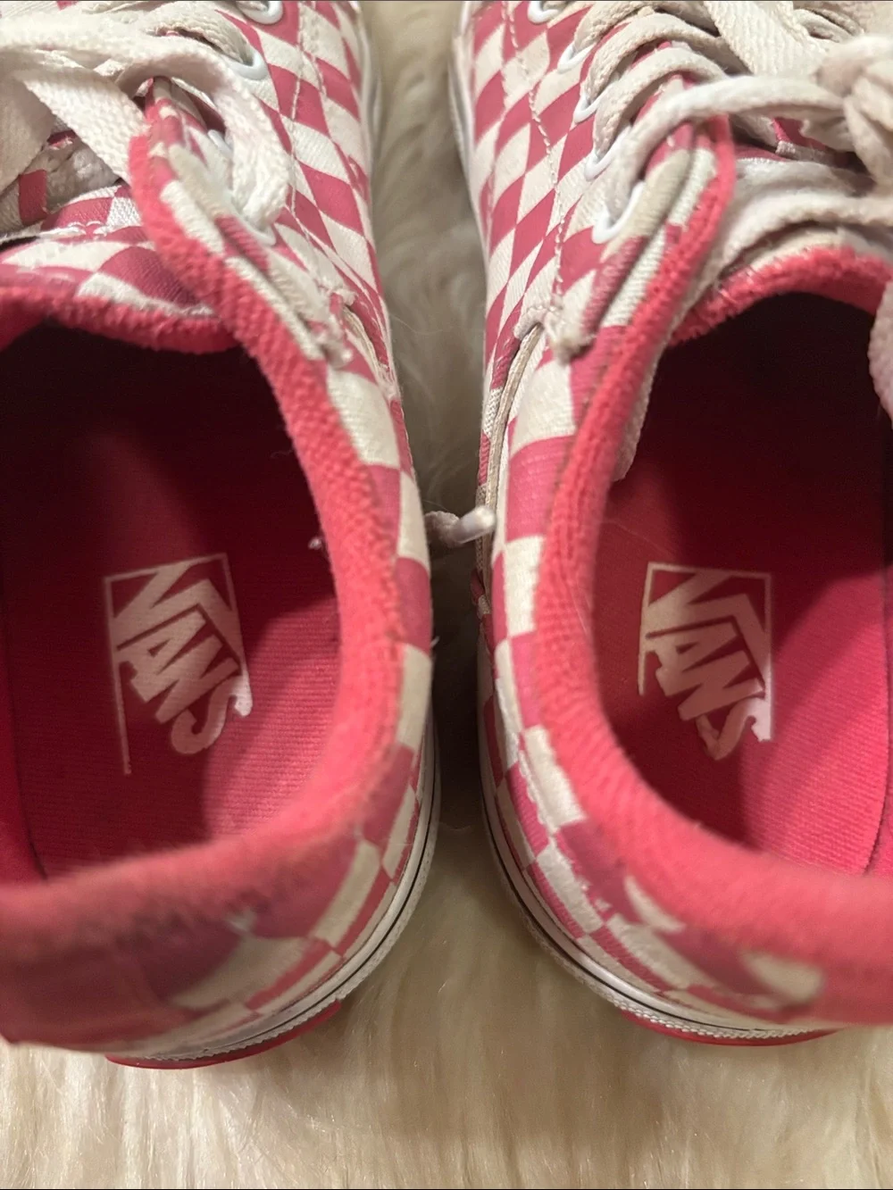 Vans Kids Checkerboard Low-Top Sneakers - Pink & White